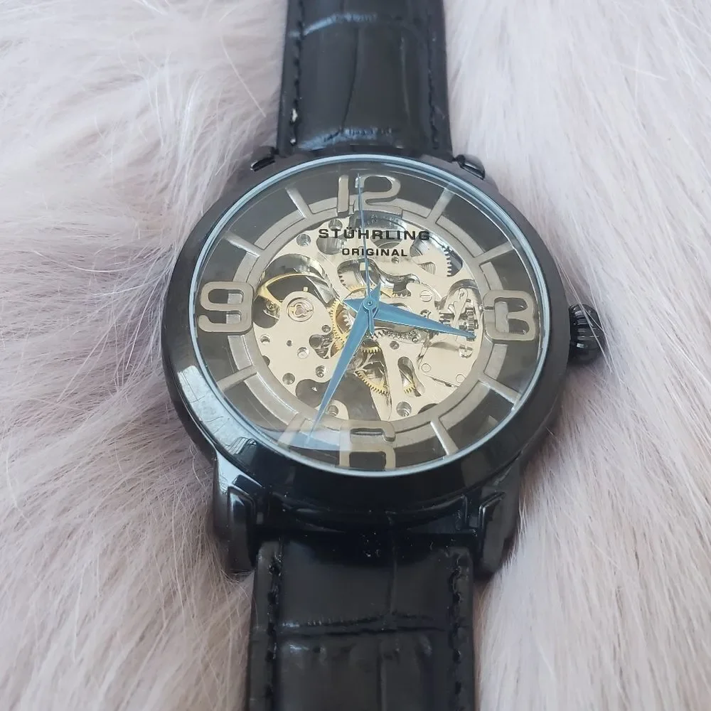 Stuhrling Authentic men's skeleton automatic watch